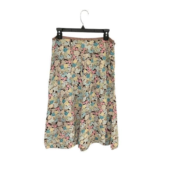 VTG 90s Christopher & Banks Floral Bright Boho Midi Skirt Size 8 Medium - Picture 1 of 6